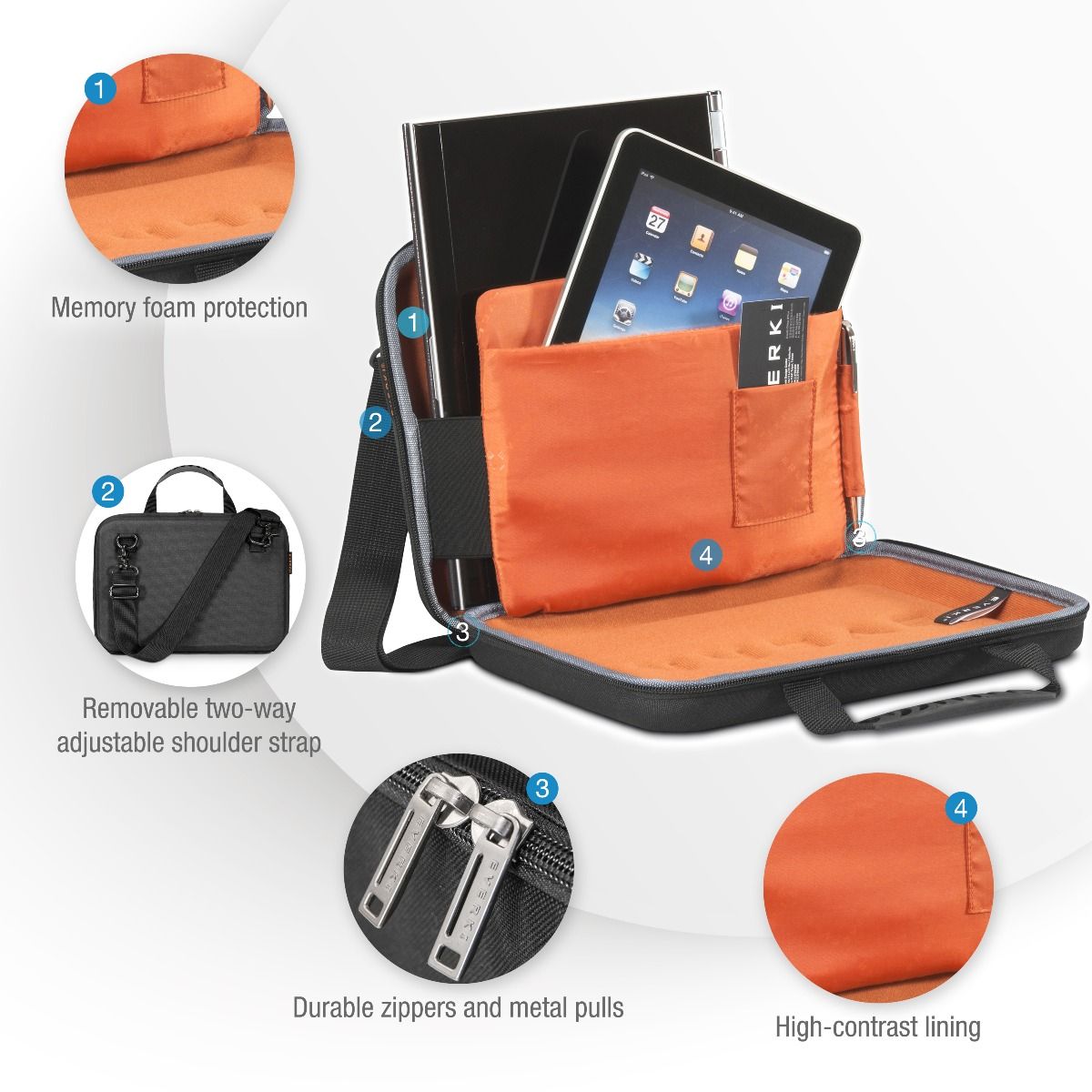 Everki 12.1" notebook EVA Hard Case With Separate Tablet Slot