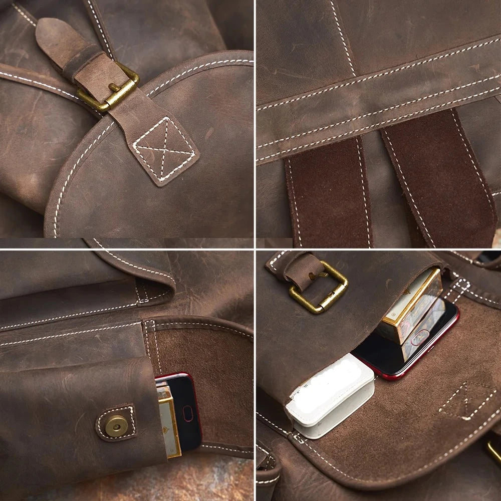 Leather Men's Retro Backpack