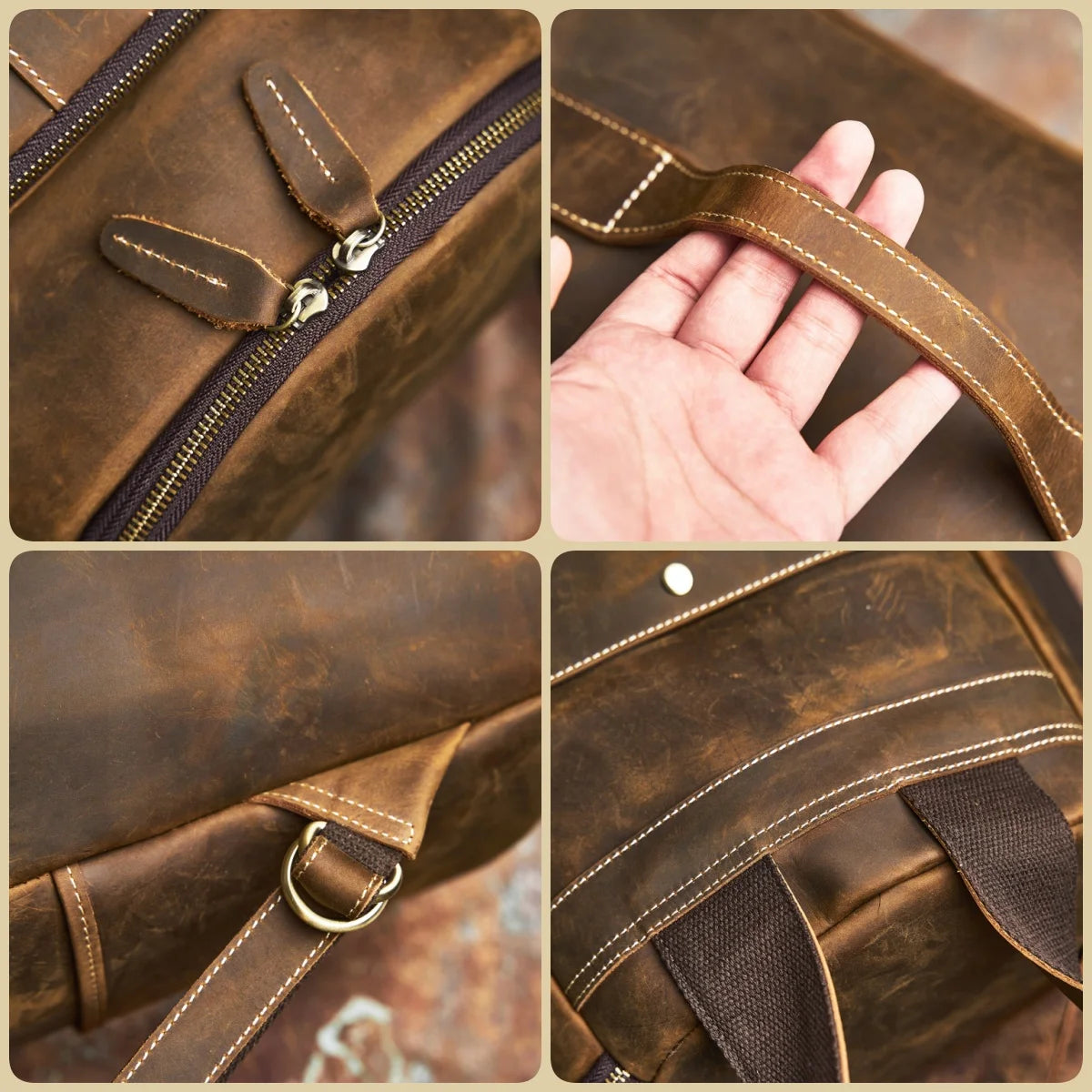 Multi Carry Leather Backpack