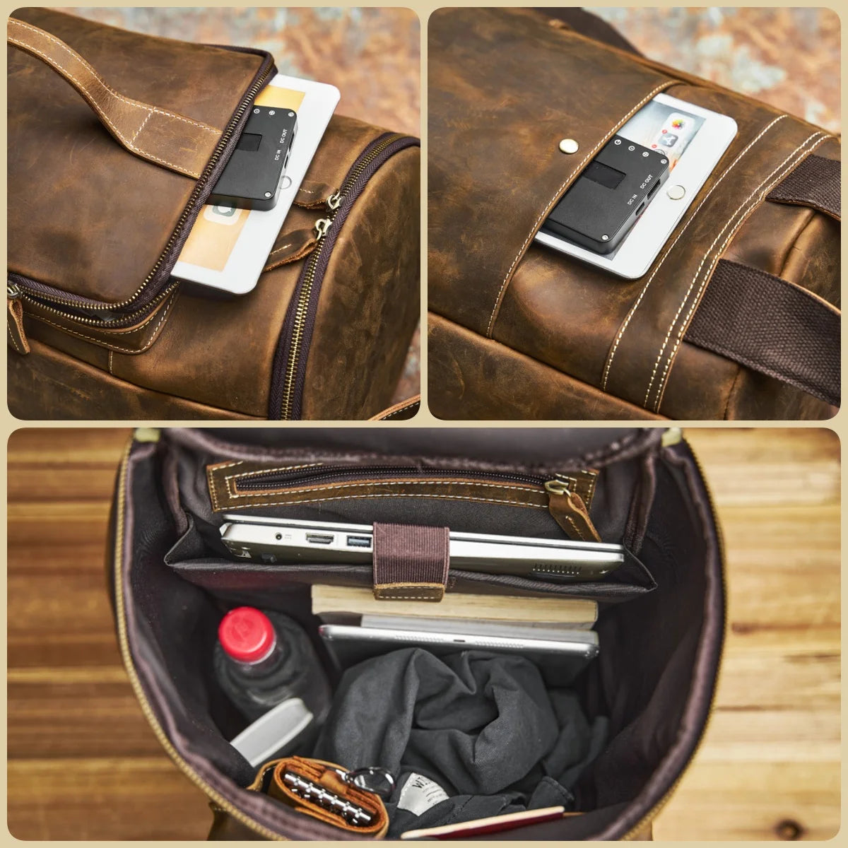 Multi Carry Leather Backpack