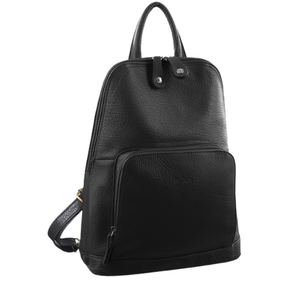 Milleni Italian Nappa Leather Twin Zip Backpack