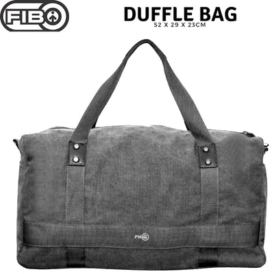FIB Canvas Duffle Bag - Black