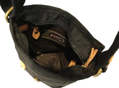 FIB Water Resistant Canvas Shoulder Bag - Black