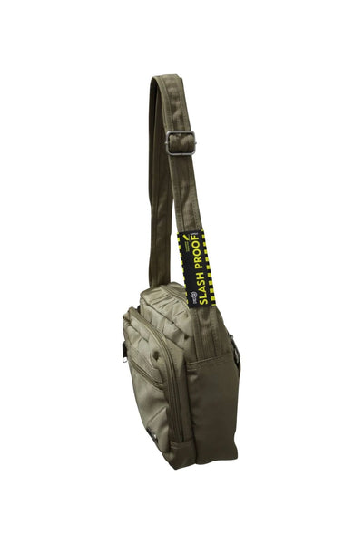 FIB Mens Crossbody Shoulder Bag Travel Satchel Adjustable Strap - Sand