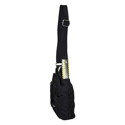 FIB Mens Crossbody Bag Adjustable Shoulder Strap Travel Pockets - Black