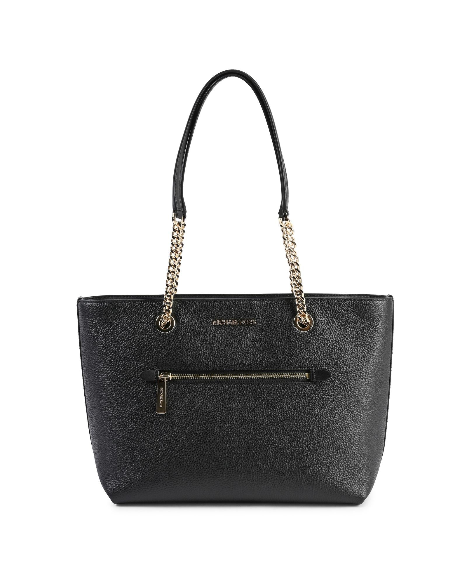 Leather Chain Tote Bag - One Size