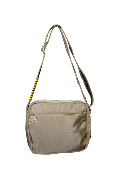 FIB Mens Crossbody Shoulder Bag Travel Satchel Adjustable Strap - Sand