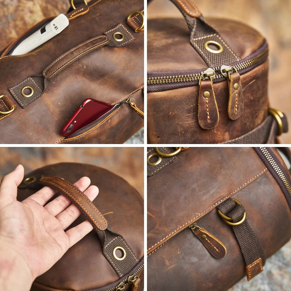 Leather Men's Duffle Backpack