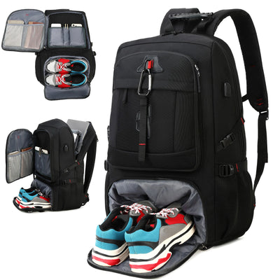 Backpack with shoe holder clearance