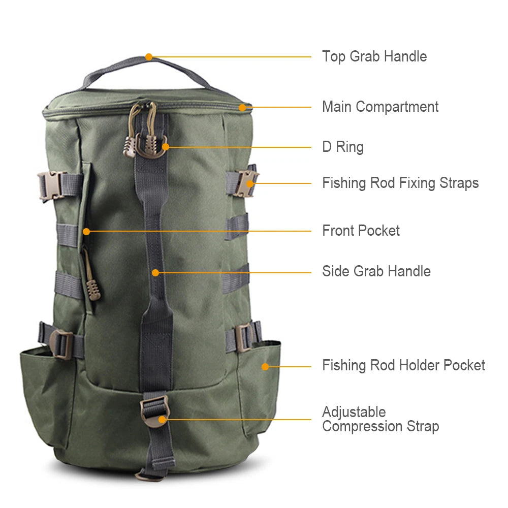 Fishing and Camping Duffle Backpack