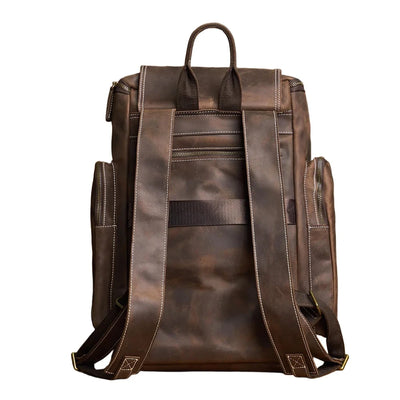 Leather Zip Top Backpack